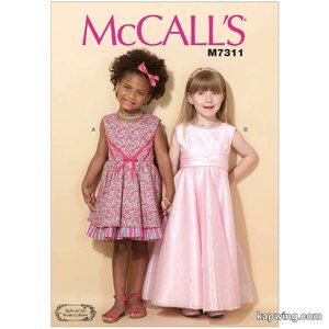Girls Sleeveless Summer Dress Pattern Sz 2 3 4 5